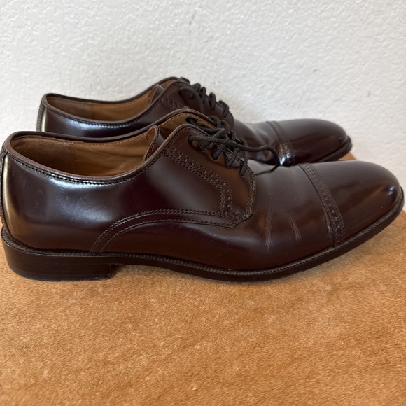 Johnston & Murphy Men\'s Bradford Cap Toe in Beautiful Burgundy Brush-Off Sz 11D main image 7